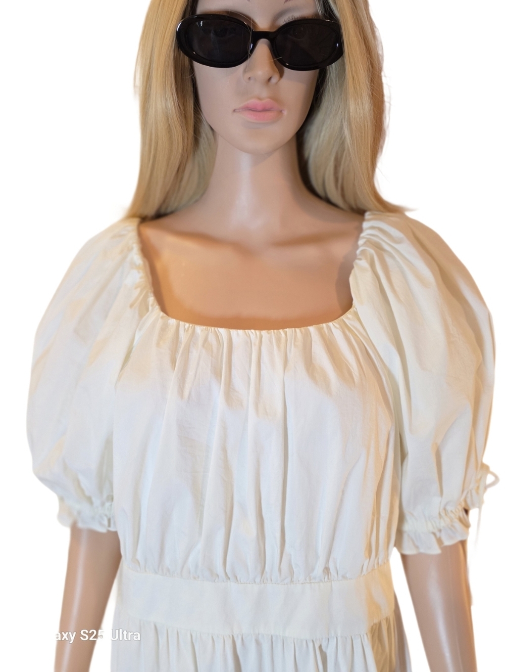 Rachel Parcell Soft White/Ivory Puff Sleeve Tiered Mini Dress - Size XL EUC - Picture 11 of 15